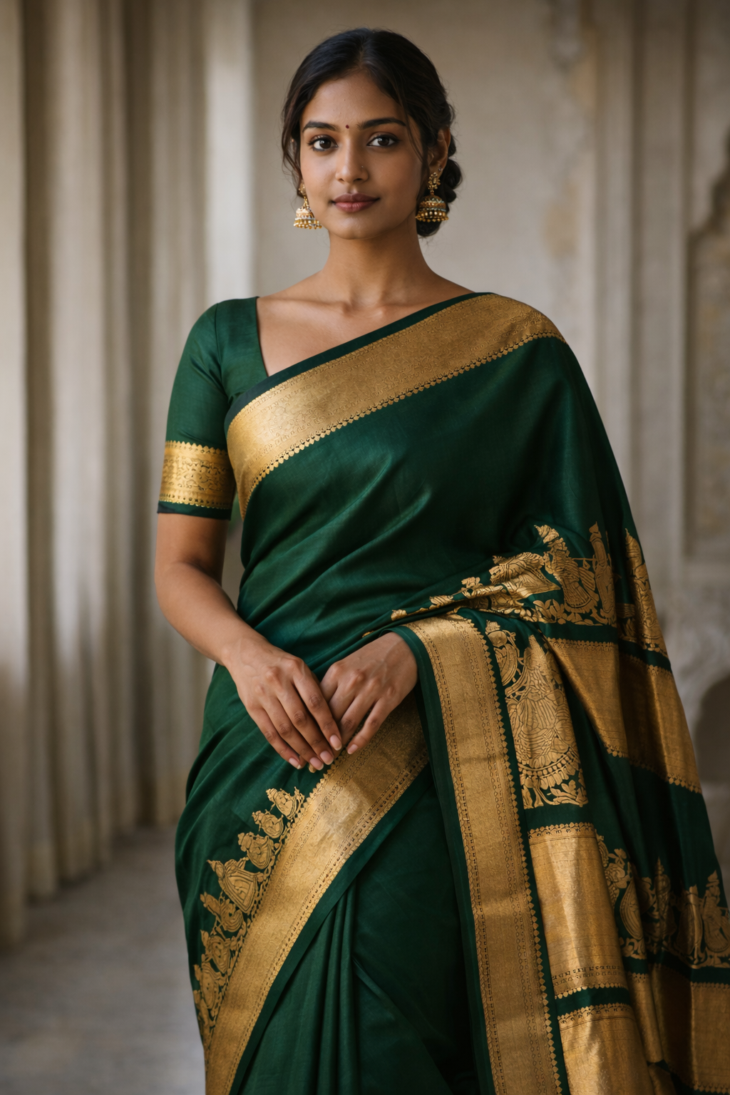 Rich Green Silk Saree