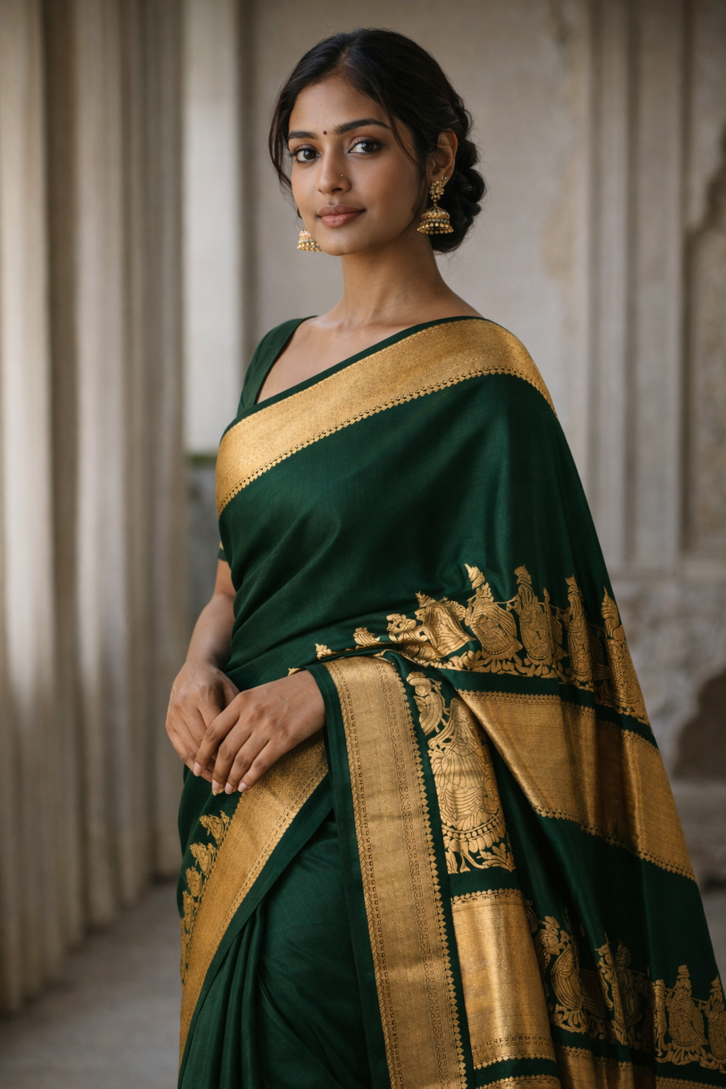 Rich Green Silk Saree
