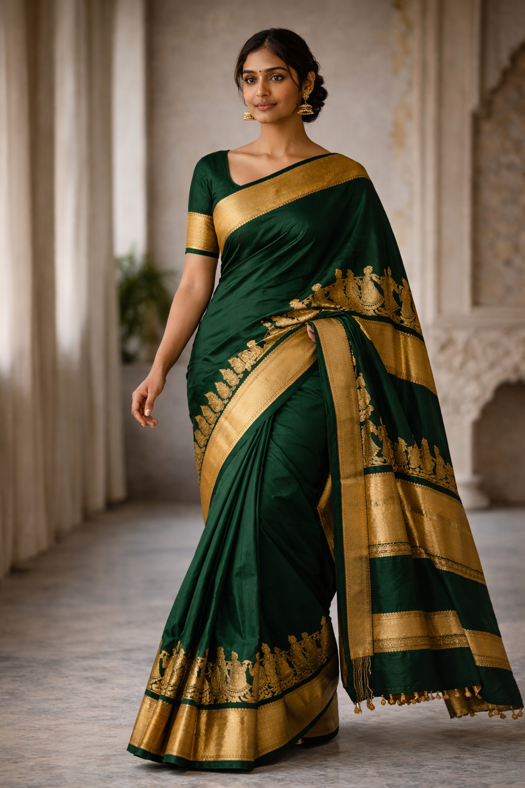 Rich Green Silk Saree