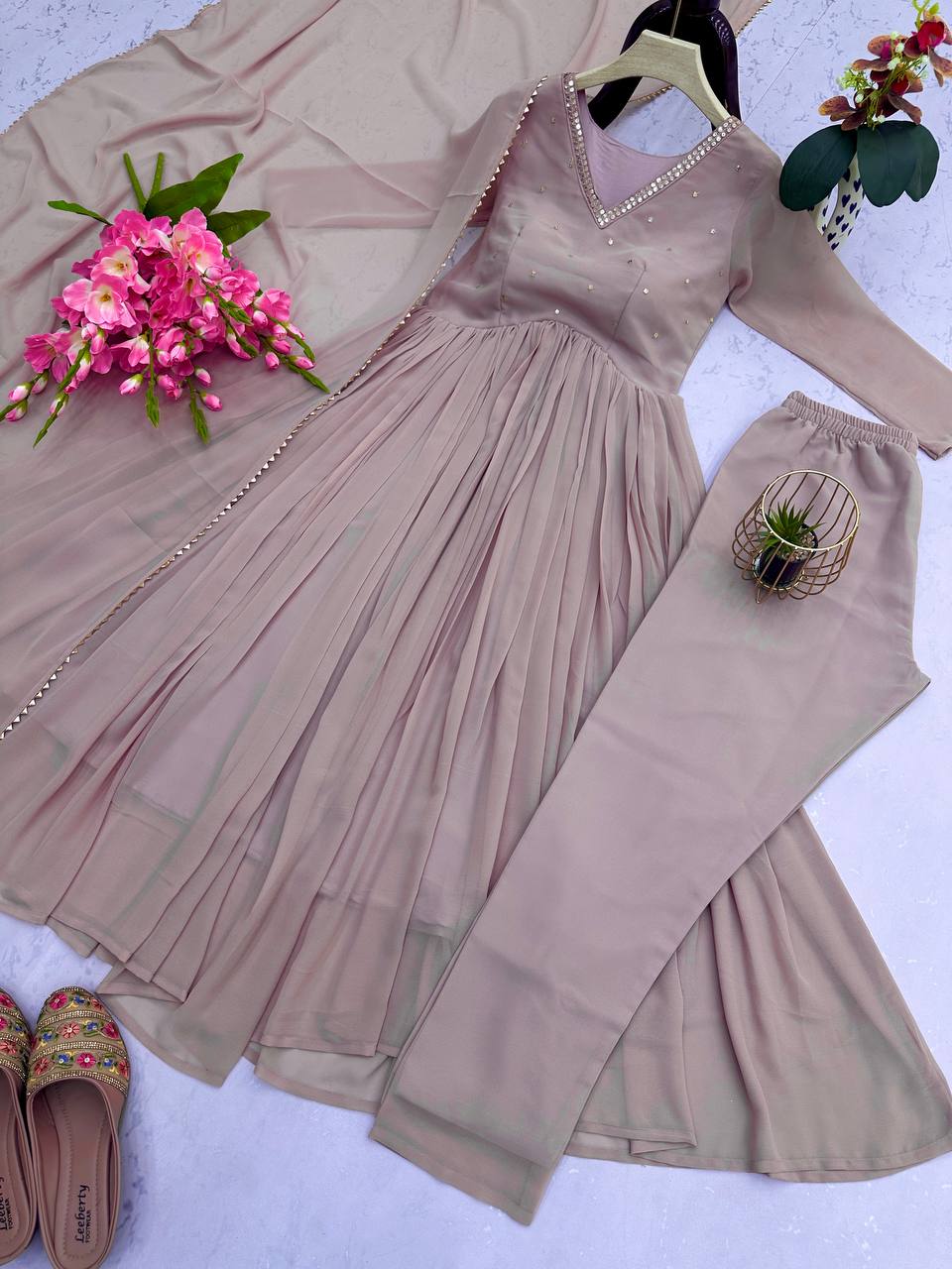 Chinon Embroidered Sharara Suit Set