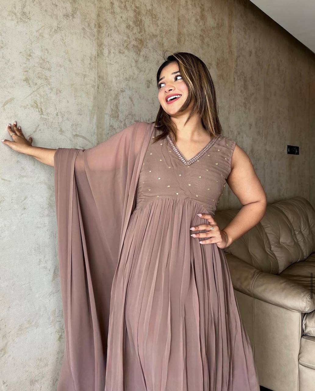 Chinon Embroidered Sharara Suit Set