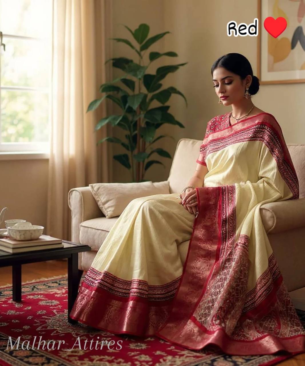 Dola Silk Saree with Floral Design & Contrast Pallu