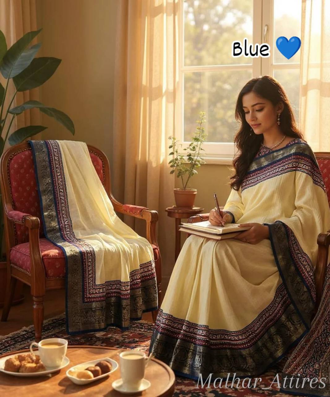 Dola Silk Saree with Floral Design & Contrast Pallu