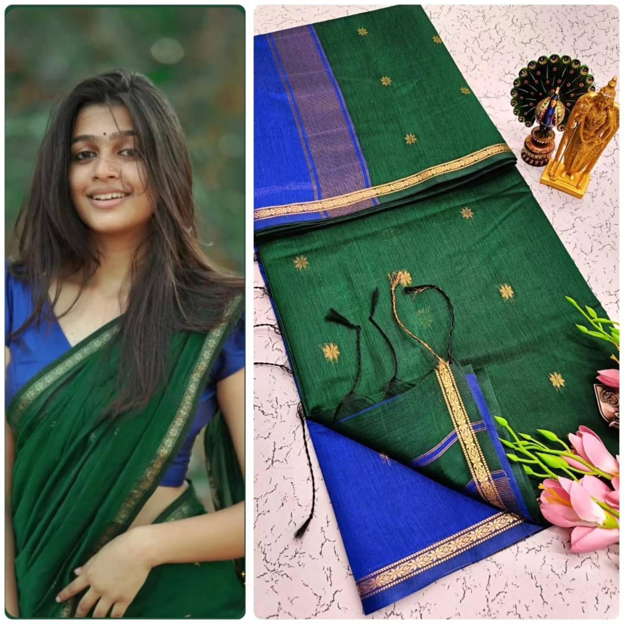 Lilan Slub Soft Cotton Saree with Rich Weaving Blouse