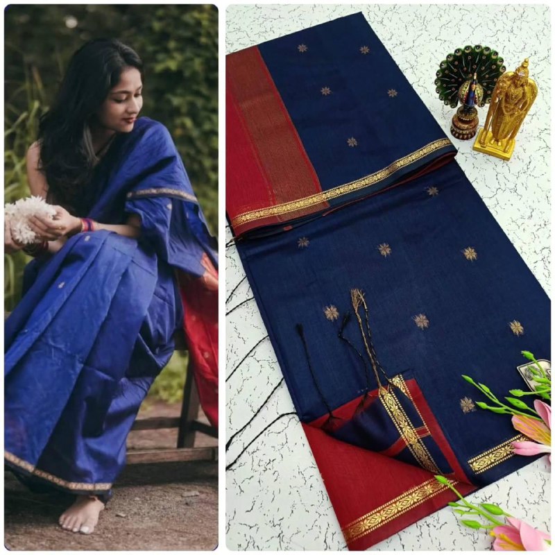 Lilan Slub Soft Cotton Saree with Rich Weaving Blouse