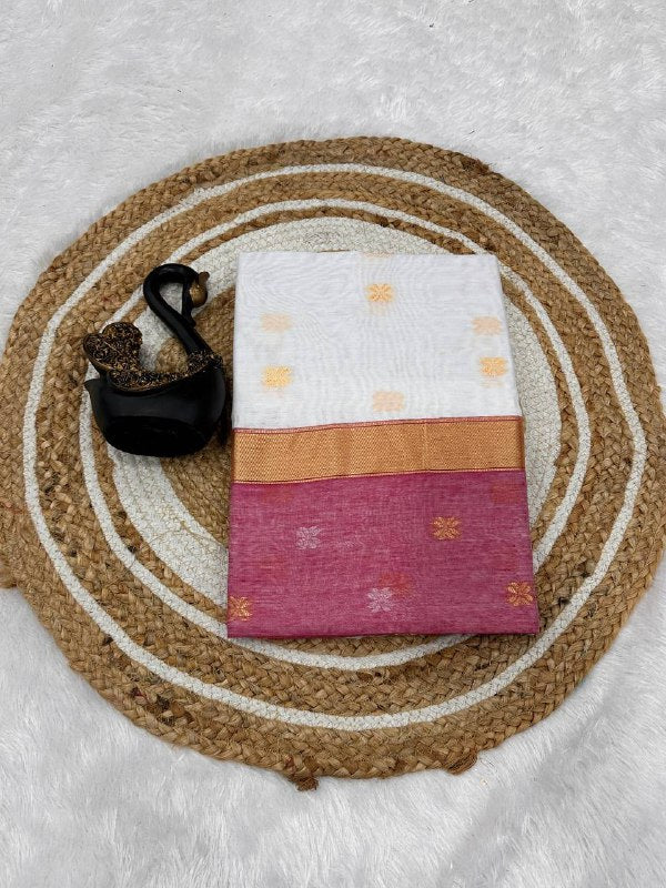 Lilan Slub Soft Cotton Saree with Rich Weaving Blouse
