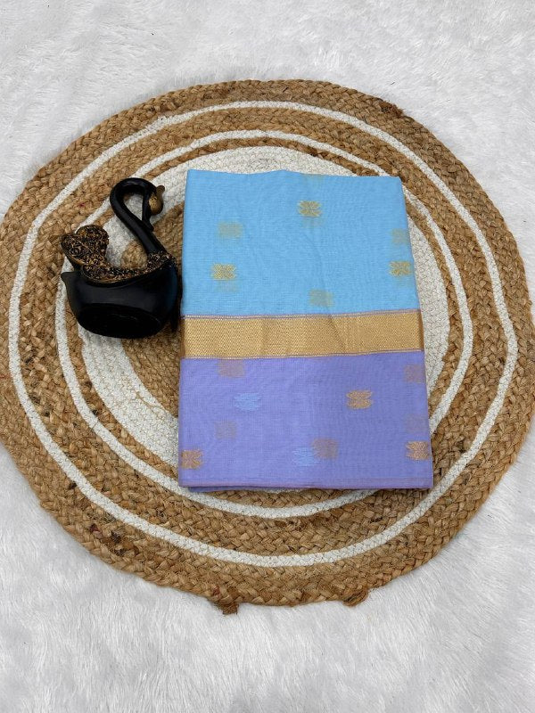 Lilan Slub Soft Cotton Saree with Rich Weaving Blouse