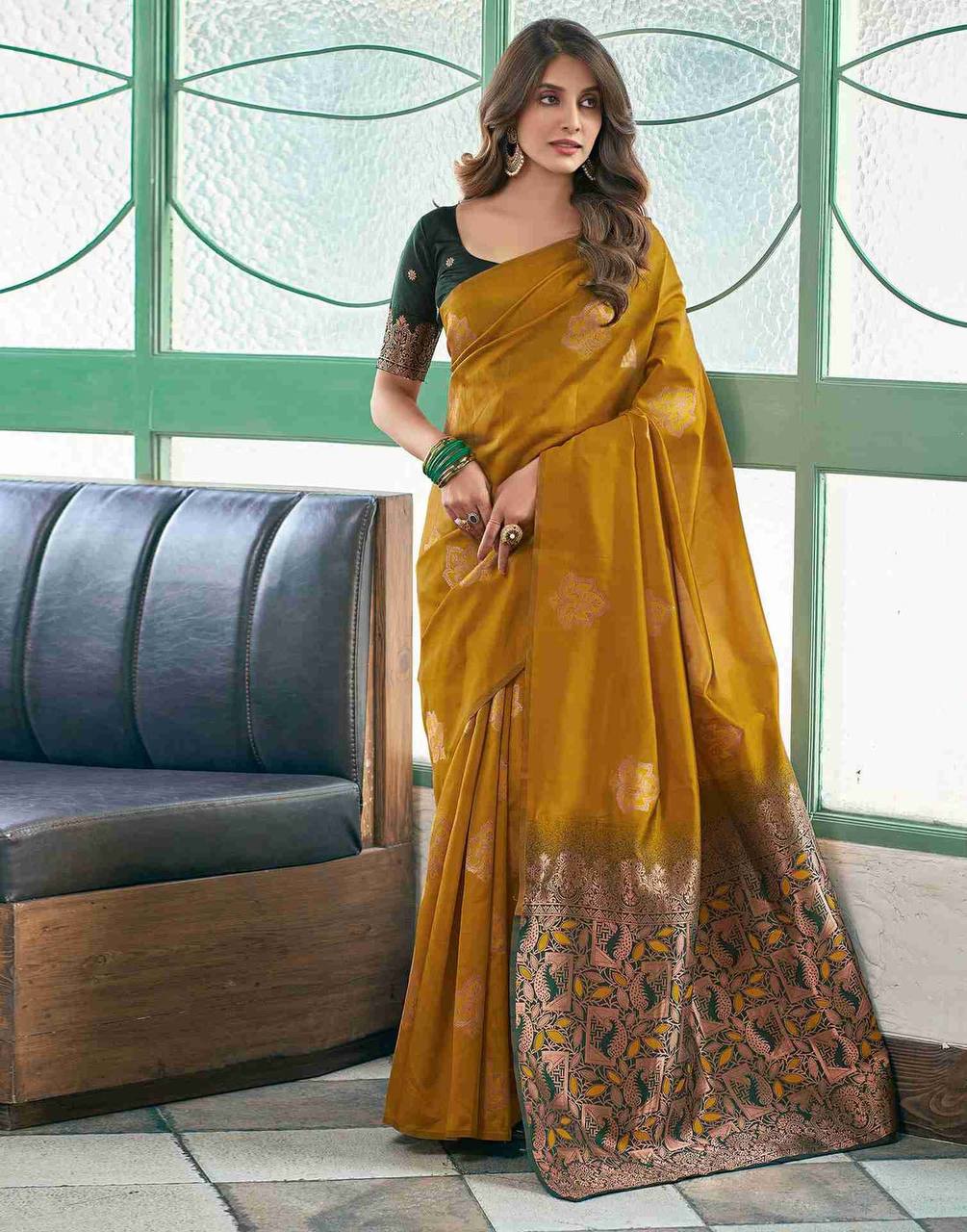 Organic Banarasi Wedding Saree – Lightweight & Breathable