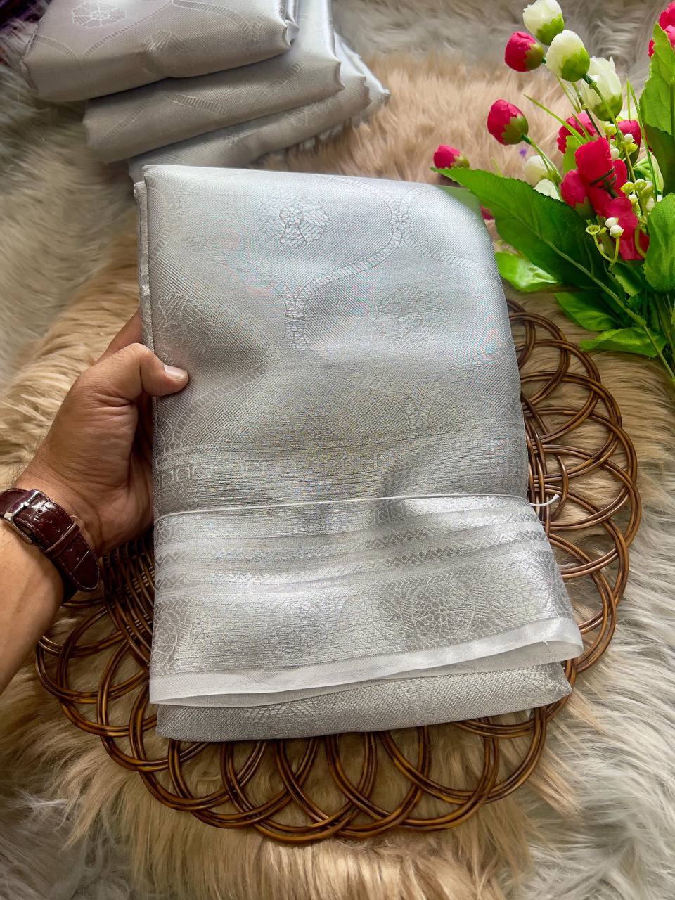 Samantha Inspired Soft Tissue Silk Saree with Rich Pallu