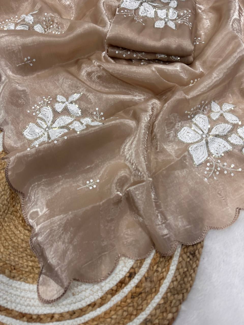 Jimmy Choo Fabric Designer Saree with Dual Sequence Work