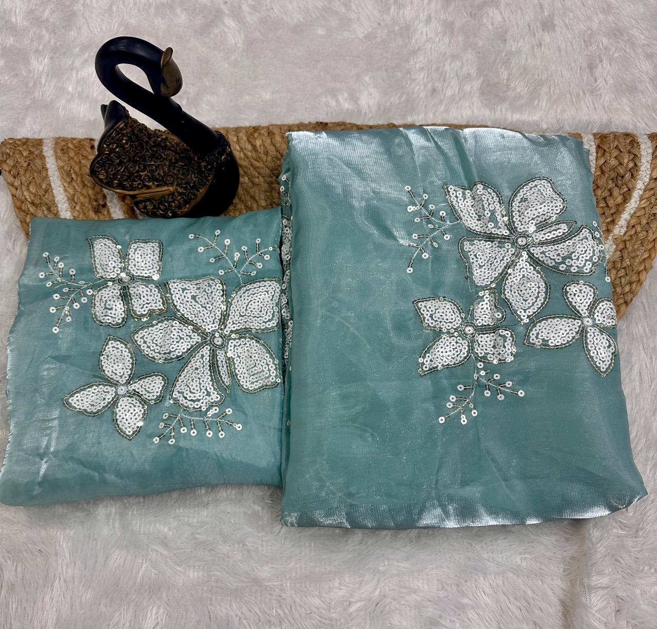 Jimmy Choo Fabric Designer Saree with Dual Sequence Work