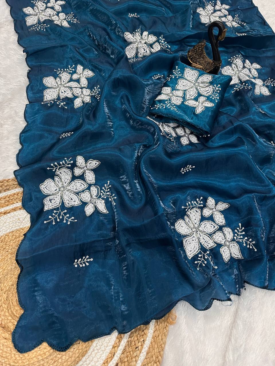 Jimmy Choo Fabric Designer Saree with Dual Sequence Work