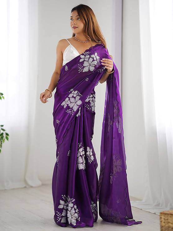 Jimmy Choo Fabric Designer Saree with Dual Sequence Work