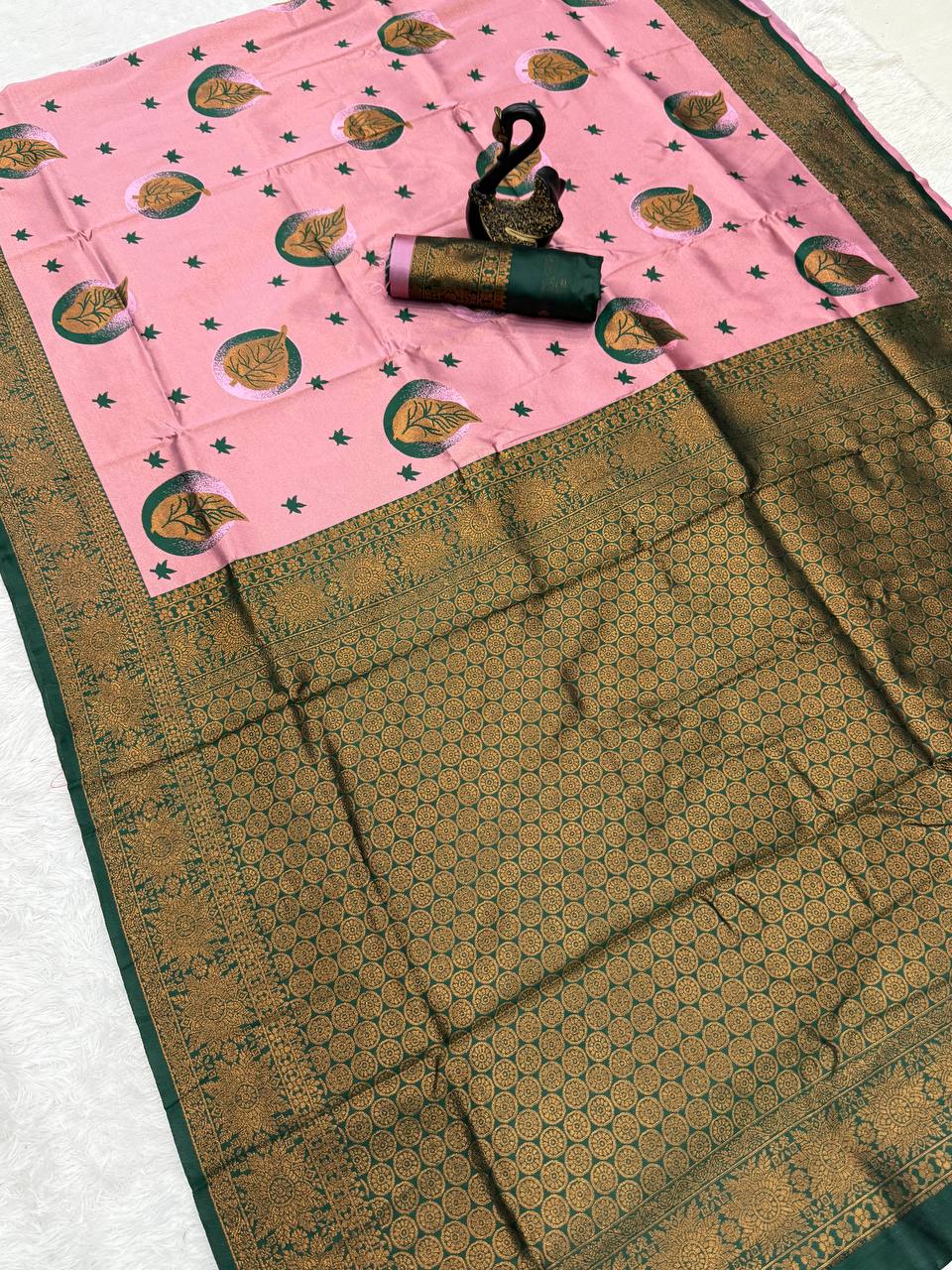 Pure Banarasi Silk Saree with Floral & Meena Zari Work