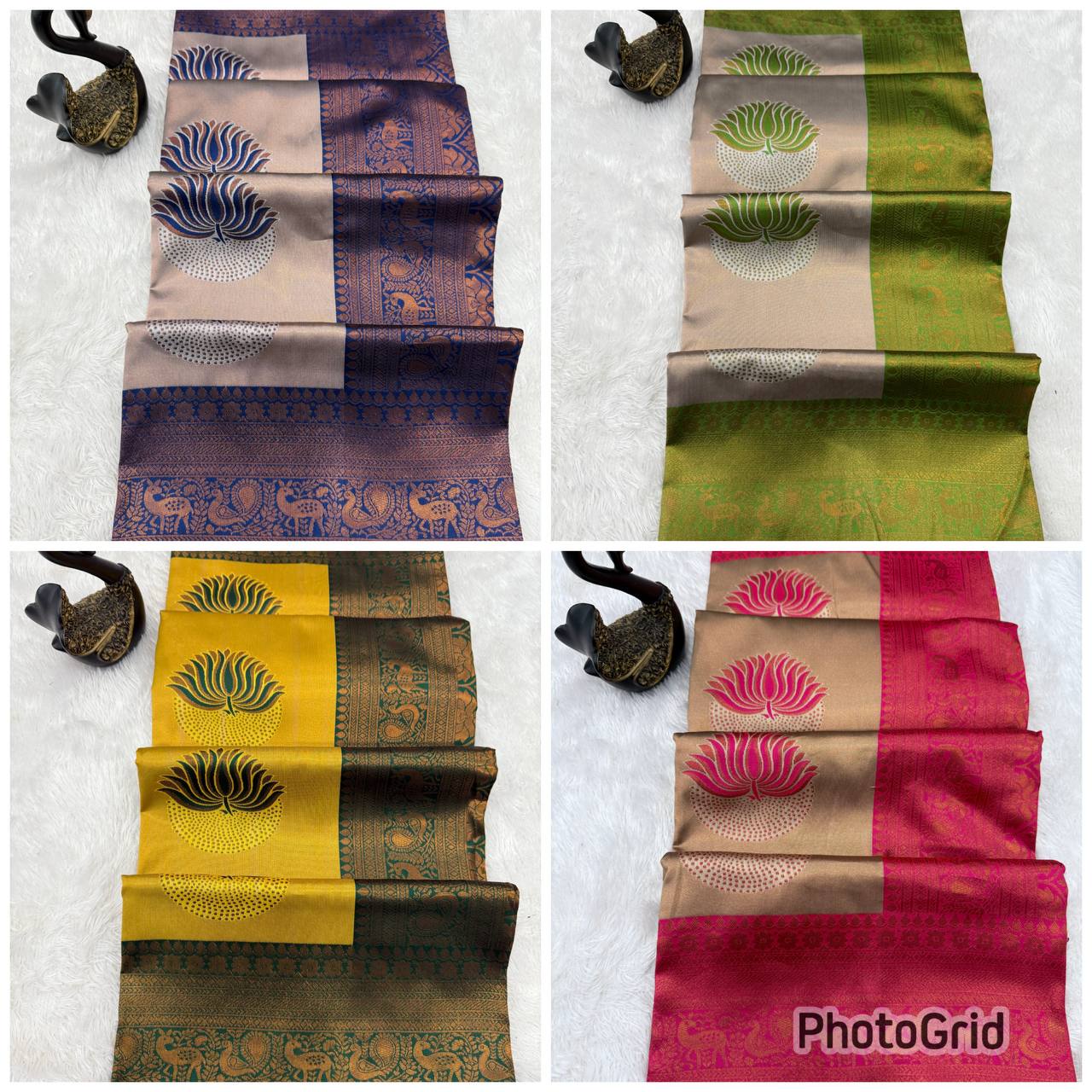 Pure Banarasi Silk Saree with Floral & Meena Zari Work