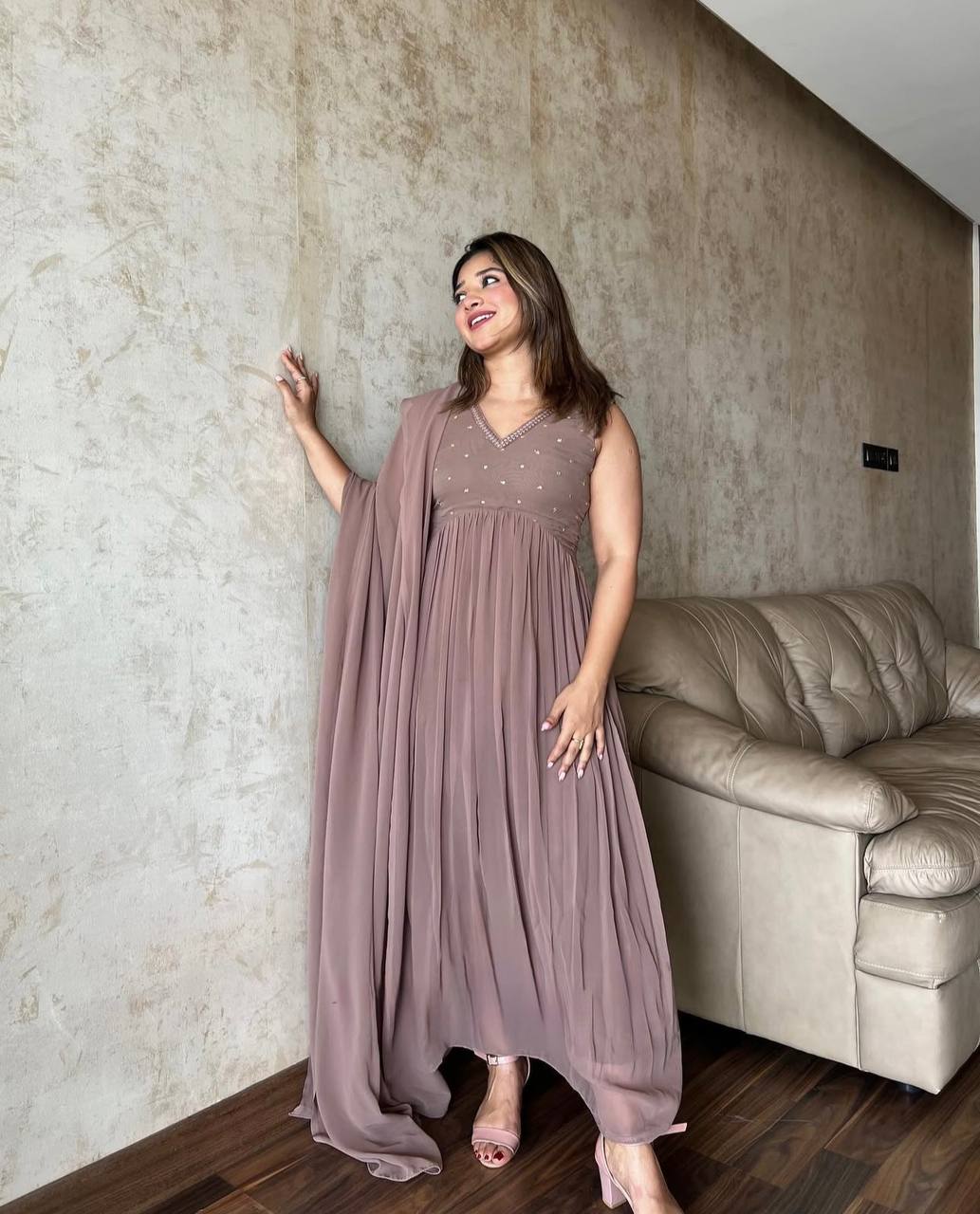 Chinon Embroidered Sharara Suit Set