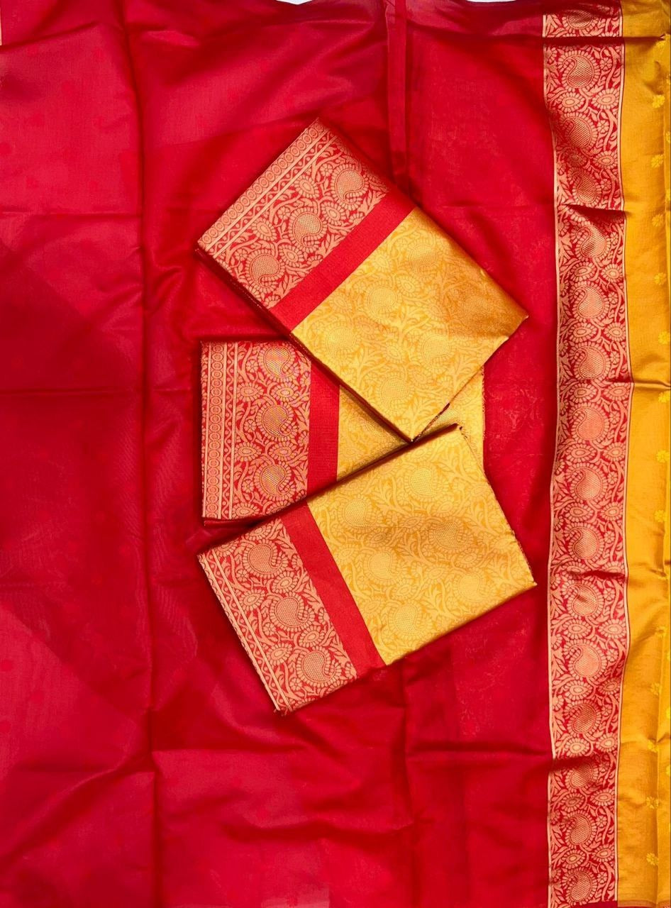 Soft Lichi Silk Saree with Rich Pallu & All-Over Jacquard Work
