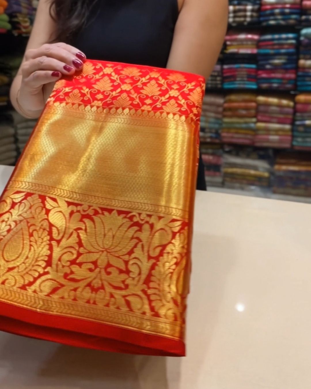 Bride Gold Silk Saree