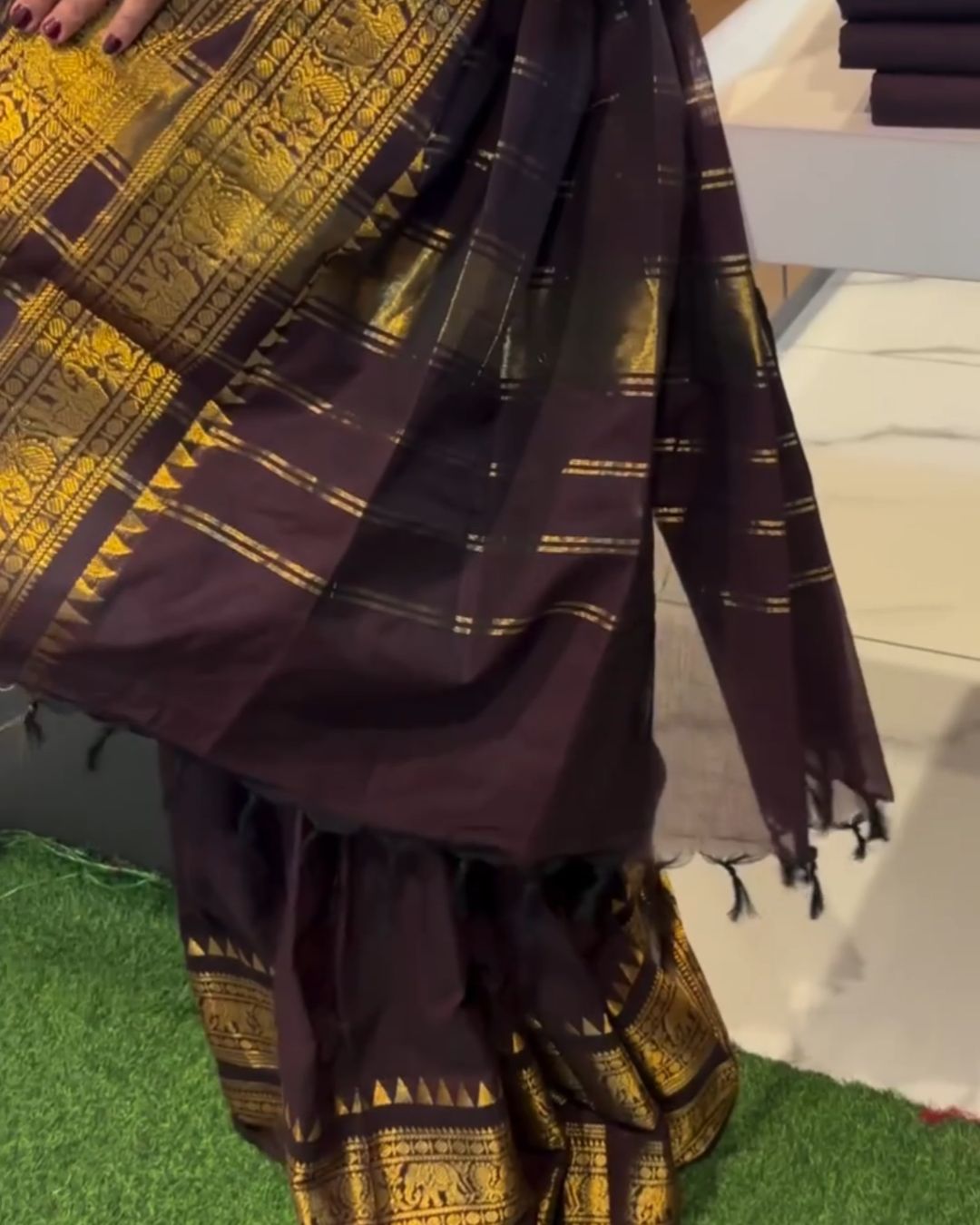 Dark Chocolate Silk Saree