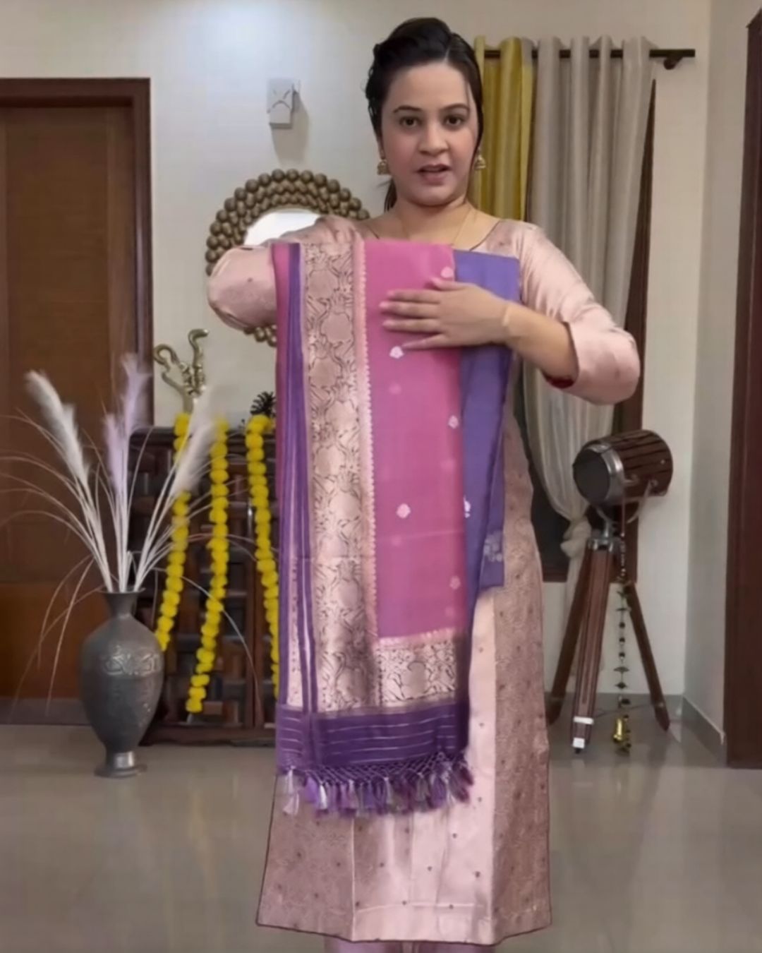Dusky Mauve Cotton Suit Set