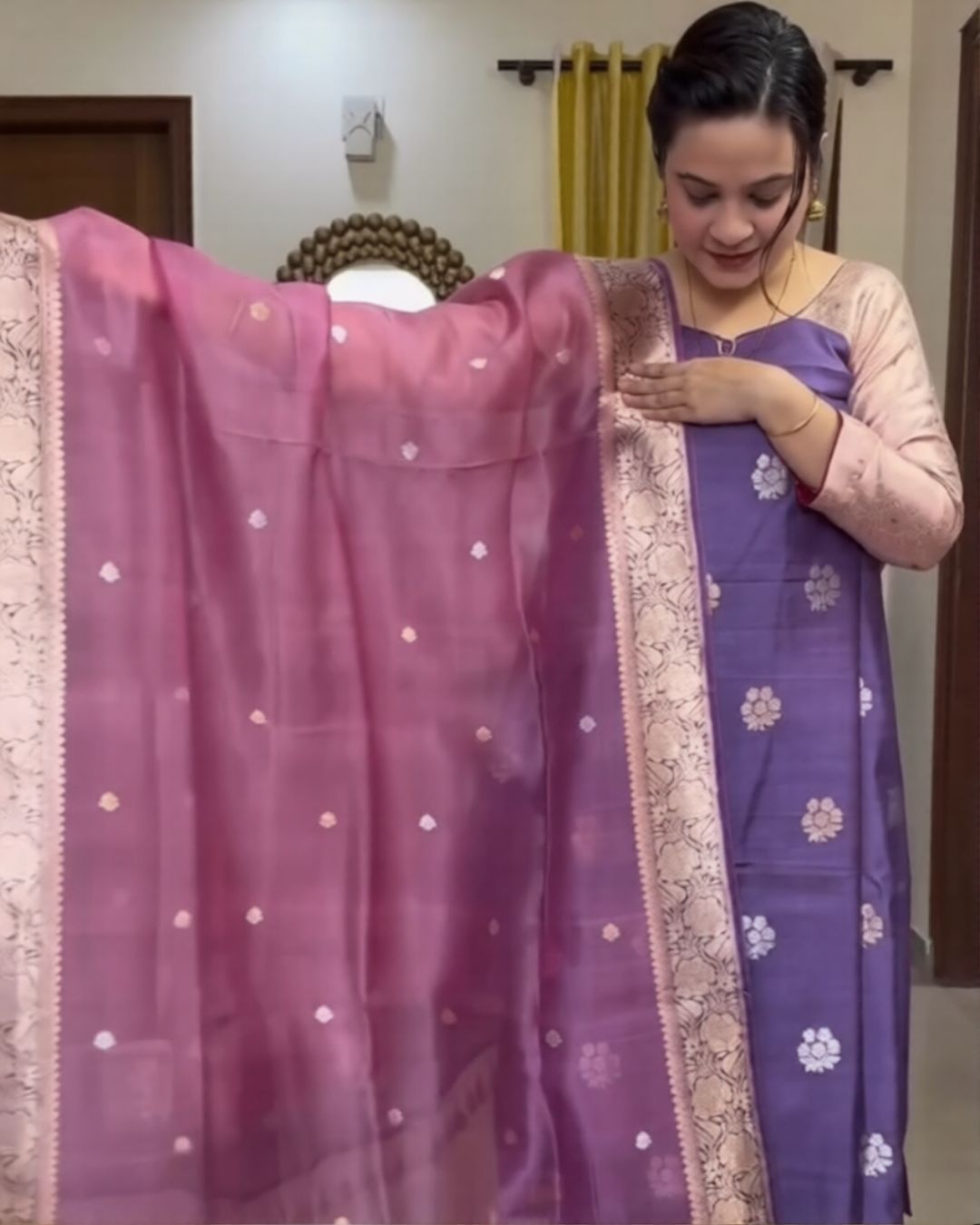 Dusky Mauve Cotton Suit Set