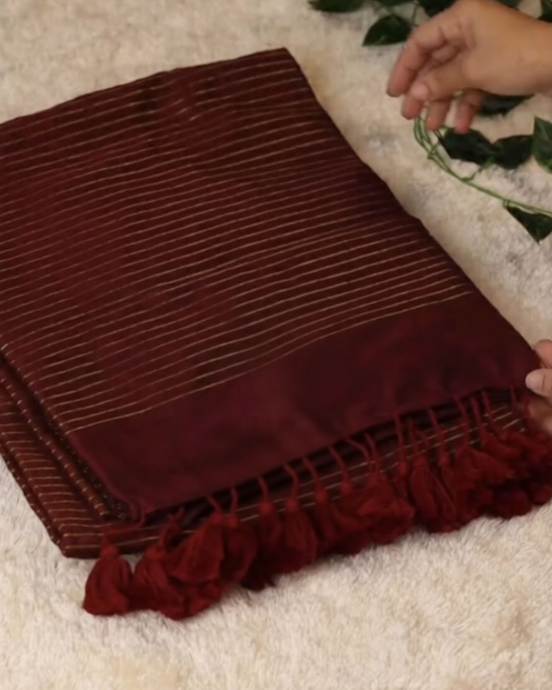 Maroon Cotton Silk Saree