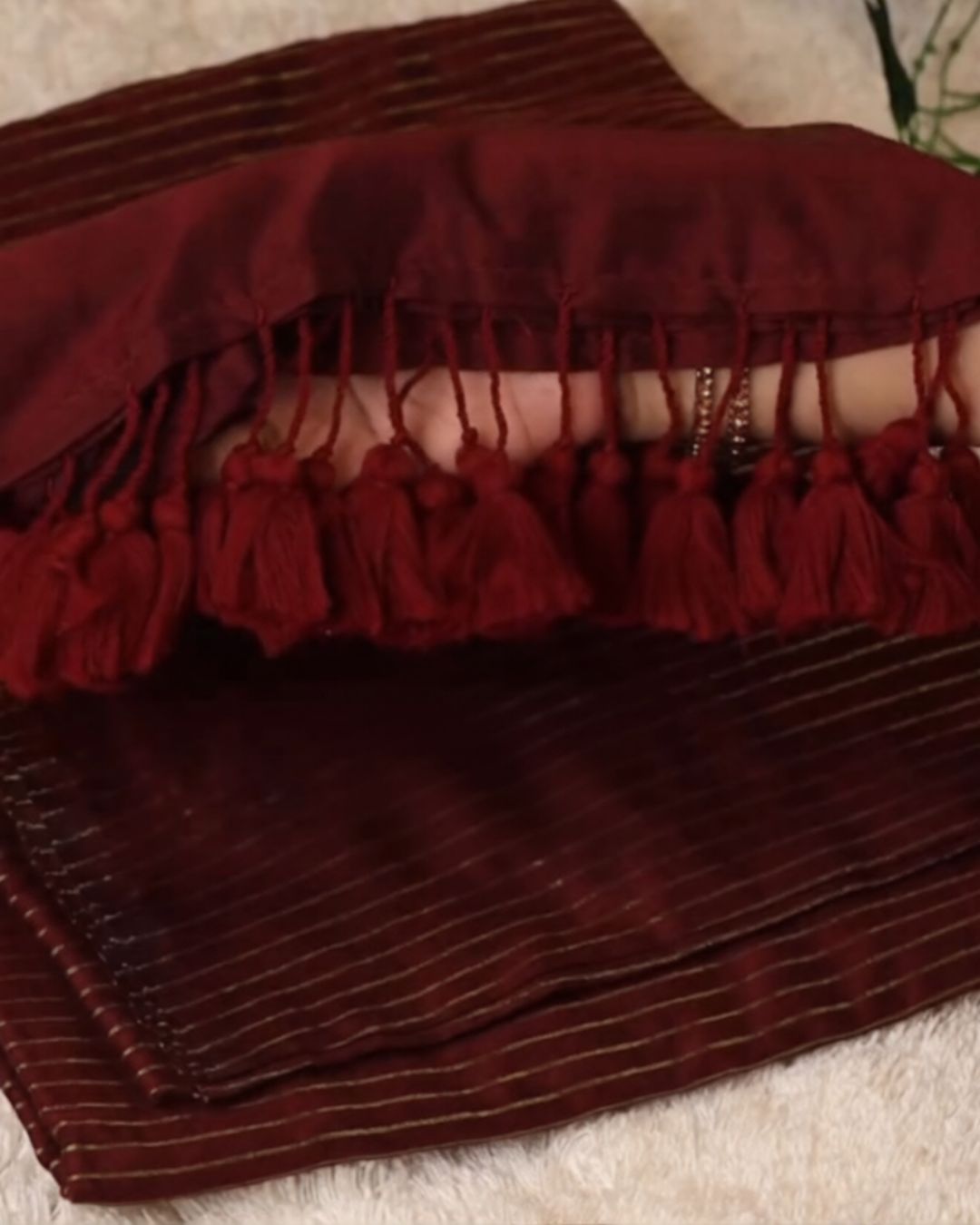 Maroon Cotton Silk Saree