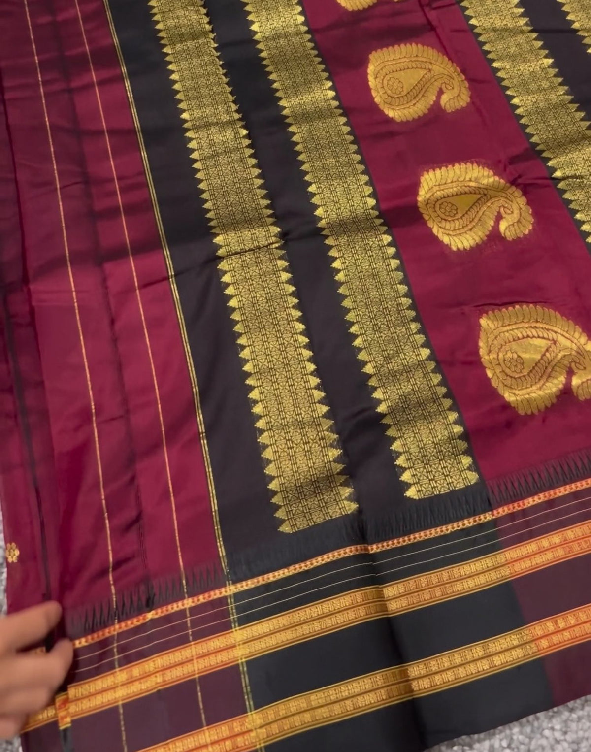 Maroon Paithani Silk Saree