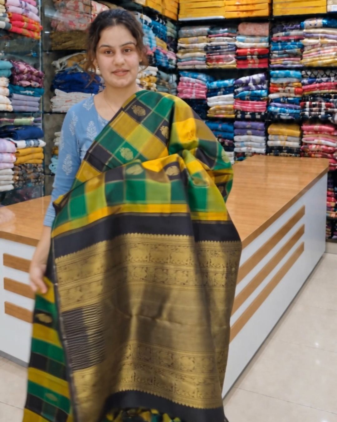 Multi Gold Silk Saree
