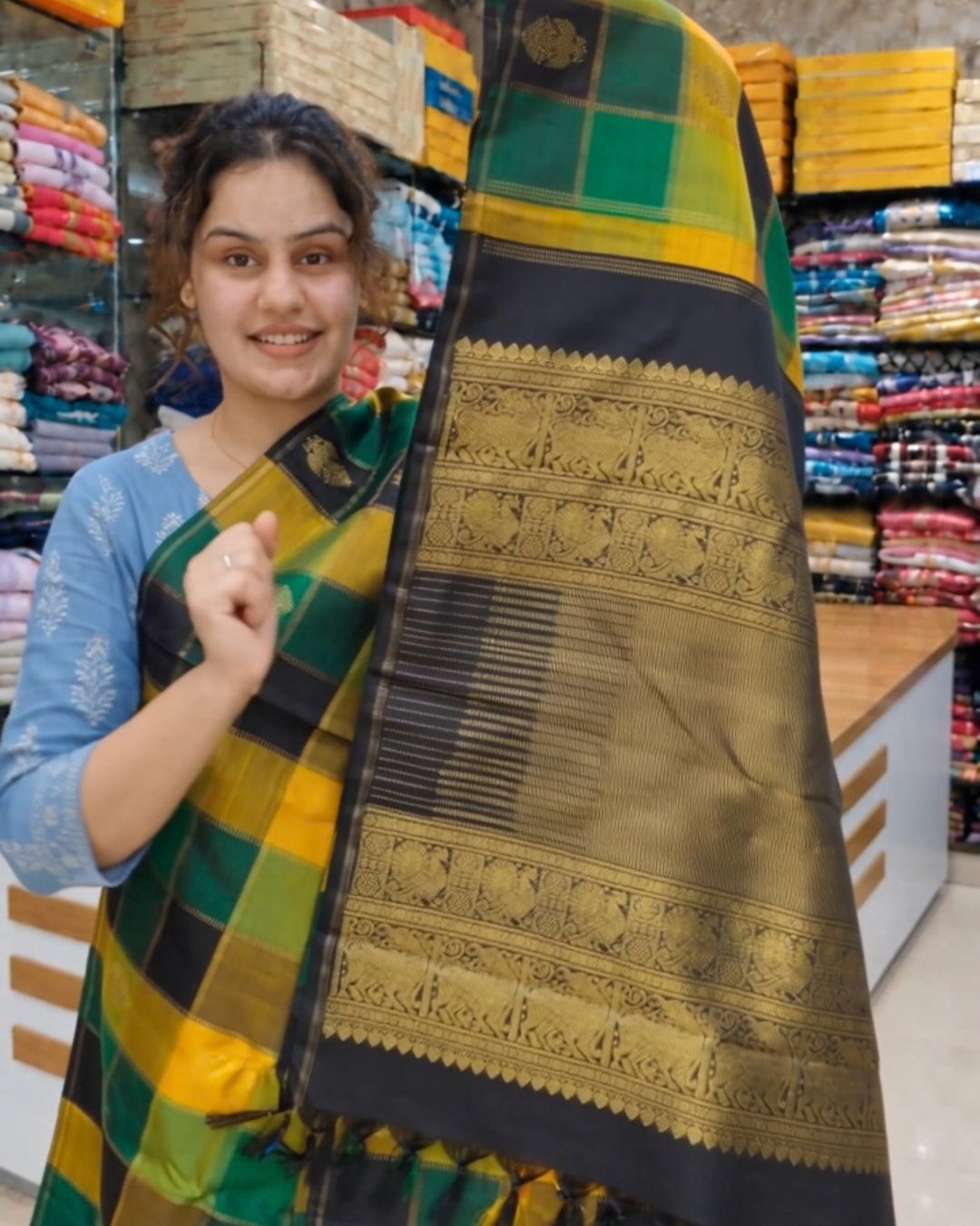 Multi Gold Silk Saree