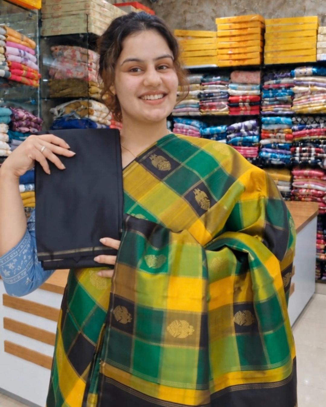 Multi Gold Silk Saree
