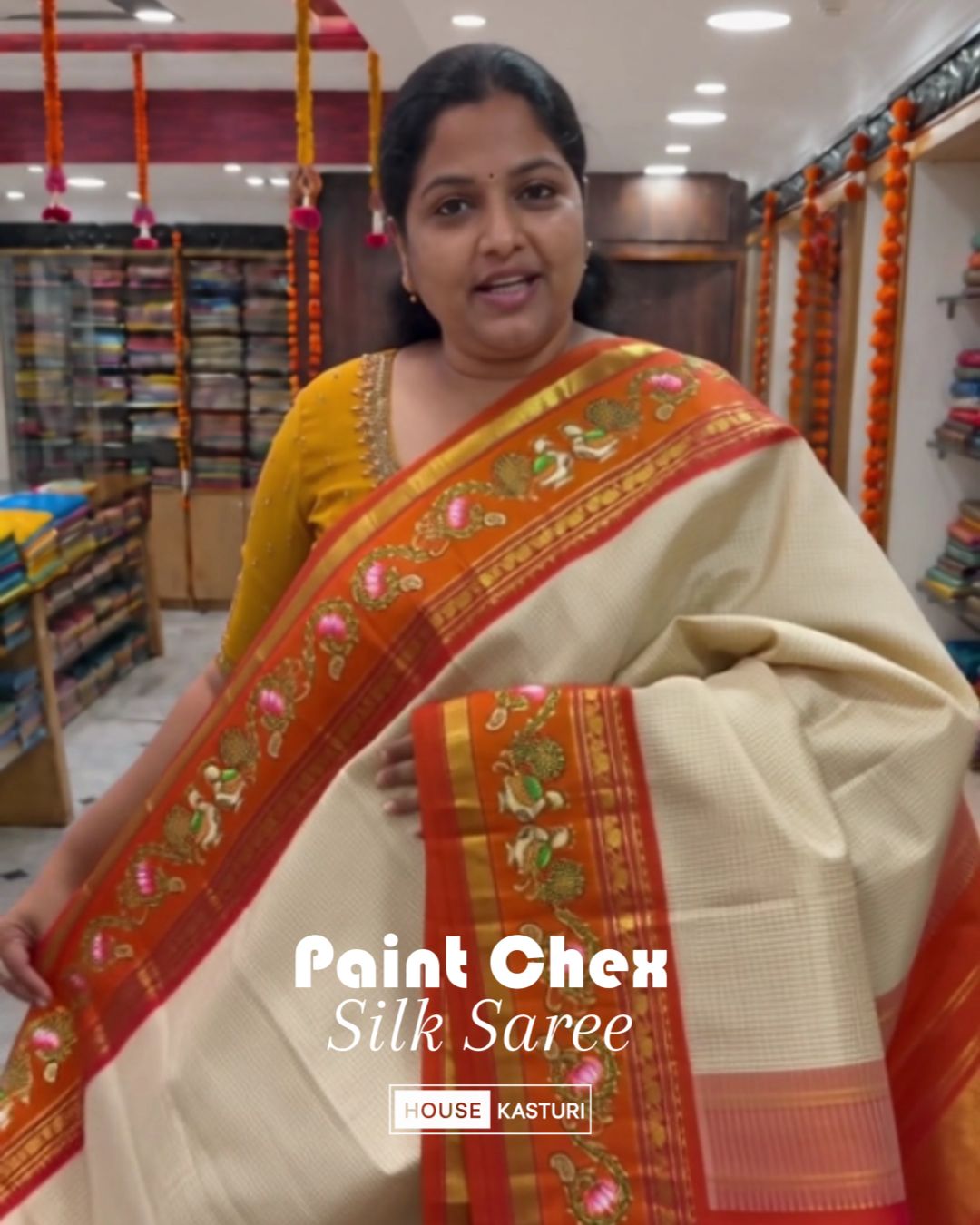 Paint Chex Silk Saree
