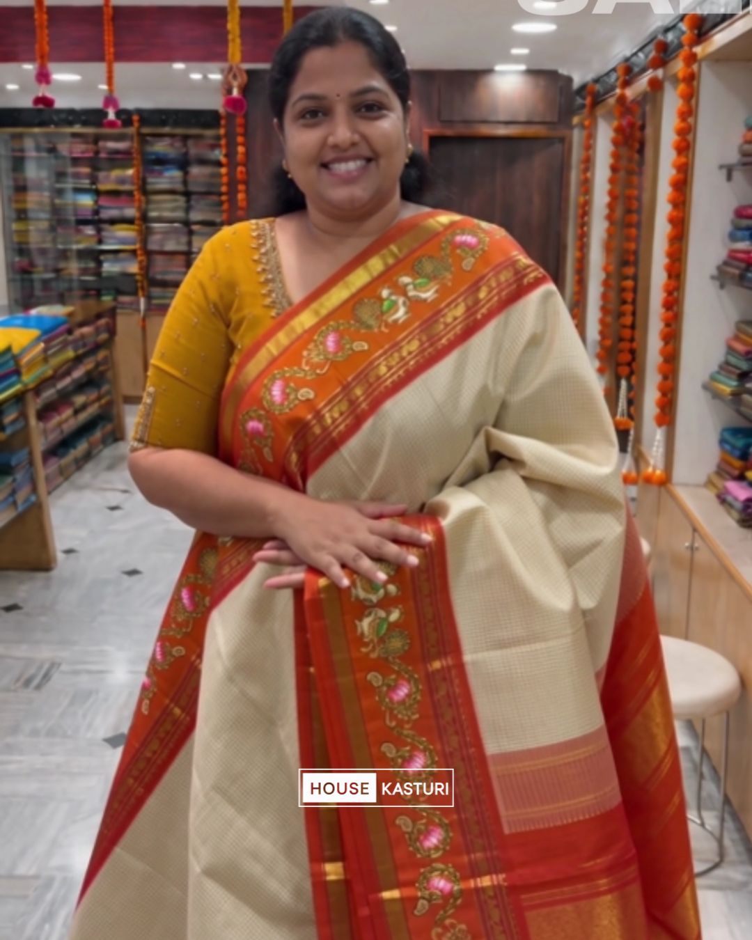Paint Chex Silk Saree