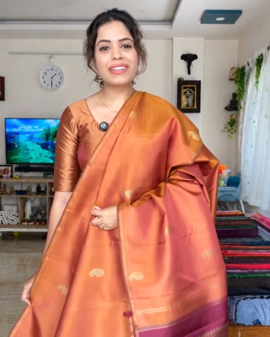 Rustic Gold Silk Saree