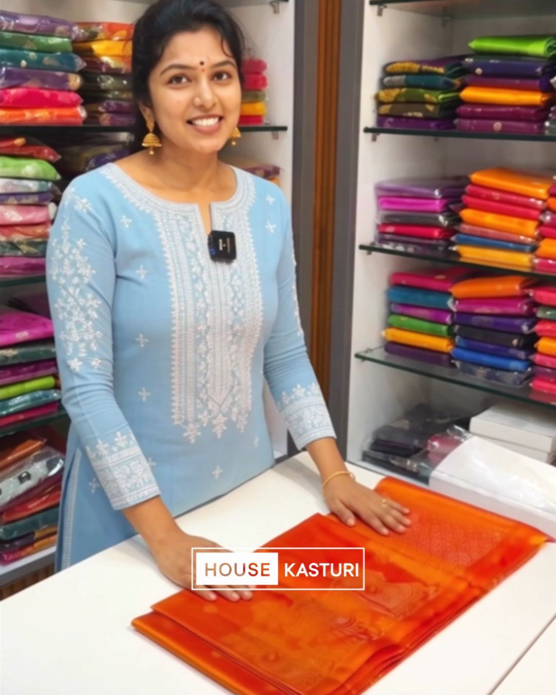 Sunrise Orange Silk Saree