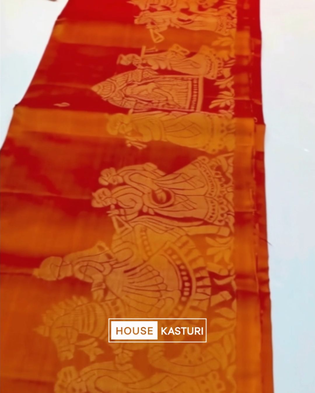 Sunrise Orange Silk Saree