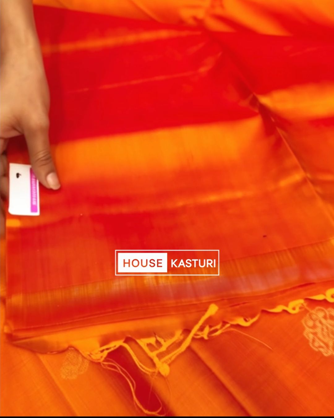 Sunrise Orange Silk Saree