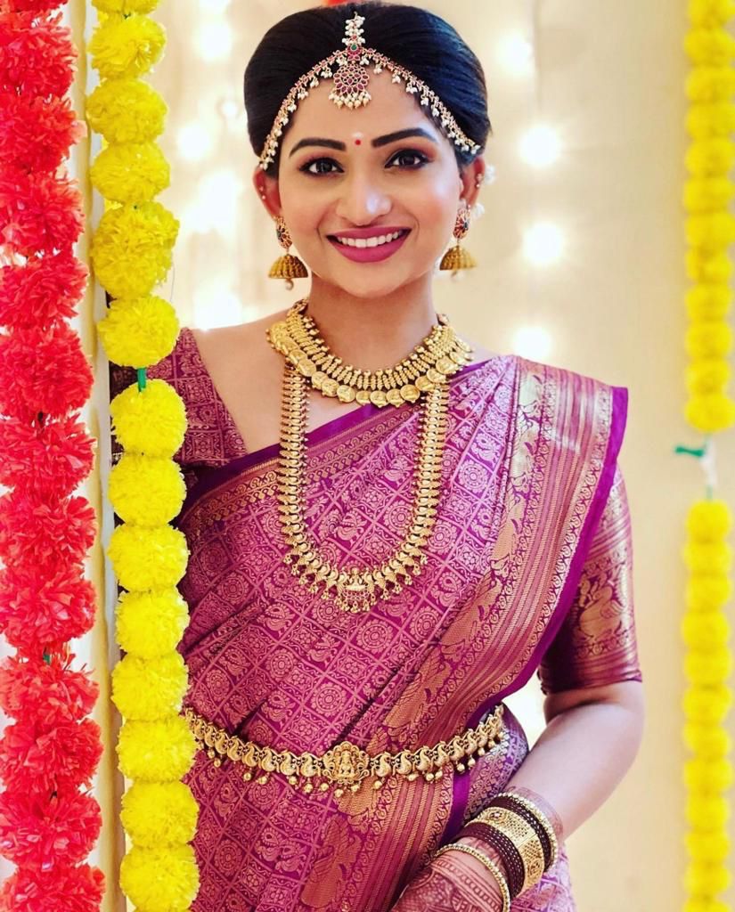 Bridal Pink Kanchipuram Silk Saree with Rich Zari Work