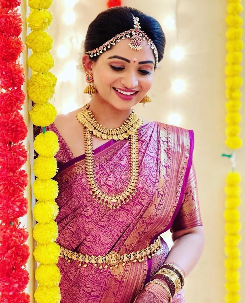 Bridal Pink Kanchipuram Silk Saree with Rich Zari Work