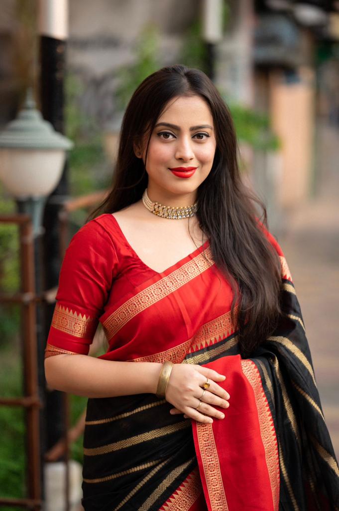 Traditional Silk Saree with Rich Gold Woven Border