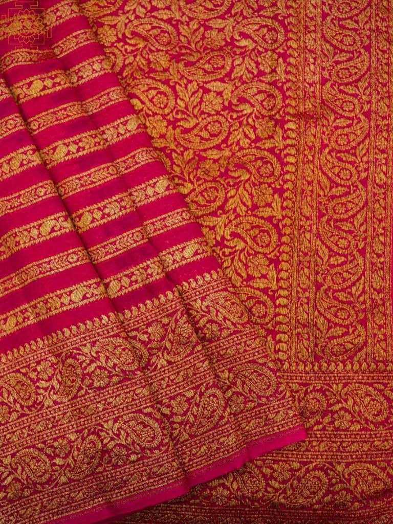 Pure Soft Khadi Georgette Silk Saree with Rich Zari Woven Pallu