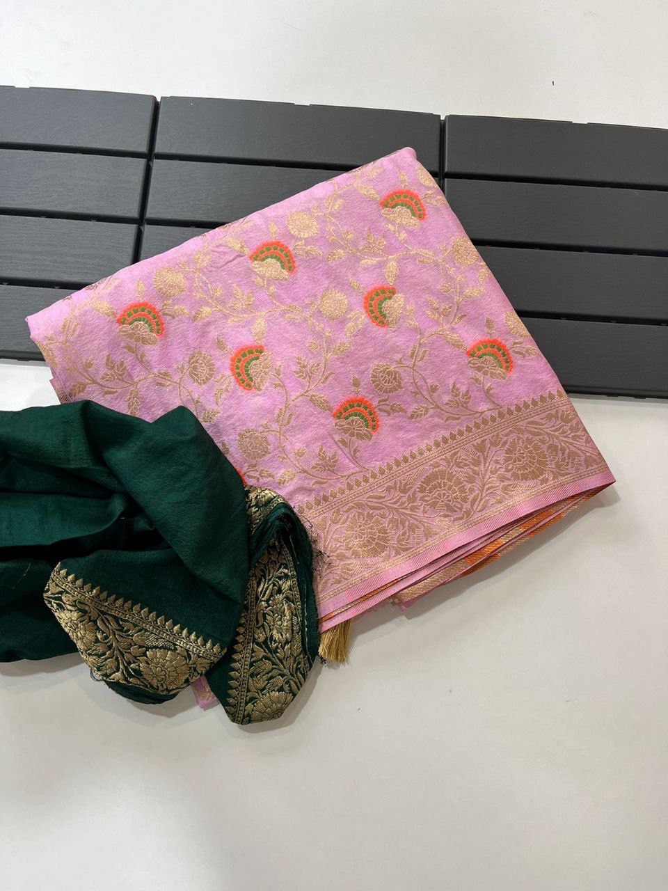 Laabh Creation Pure Soft Khadi Georgette Silk Saree with Zari & Meenakari Work – LC-59