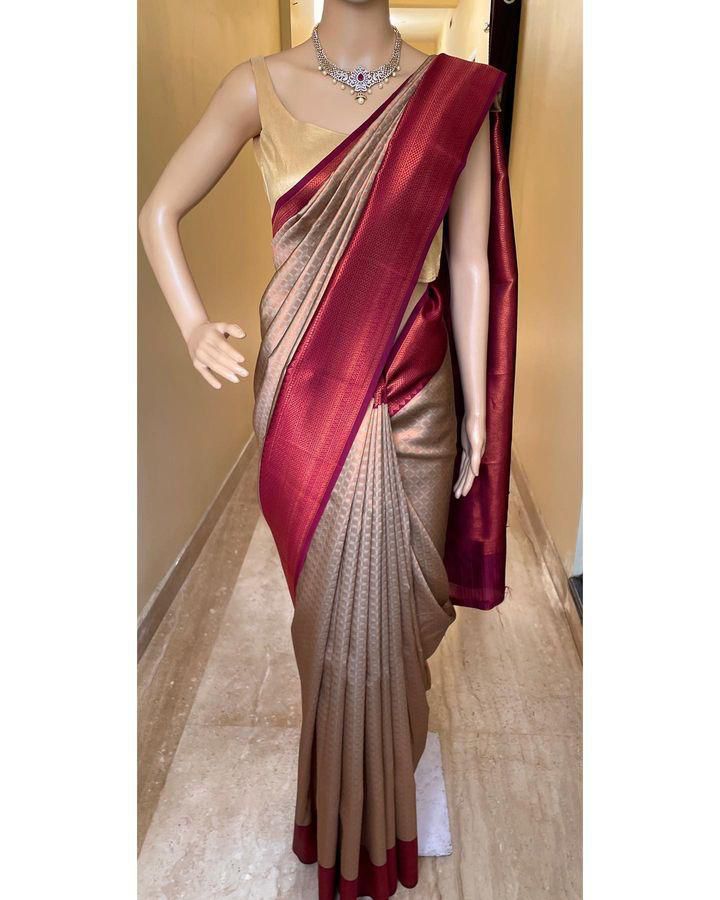 Premium Organic Banarasi Lichi Silk Wedding Saree
