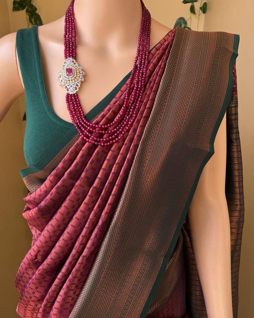 Premium Organic Banarasi Lichi Silk Wedding Saree