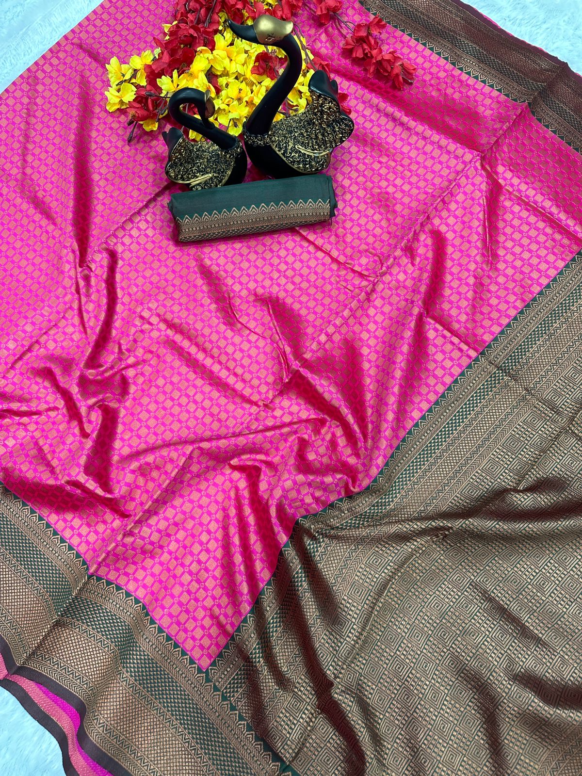 Premium Organic Banarasi Lichi Silk Wedding Saree