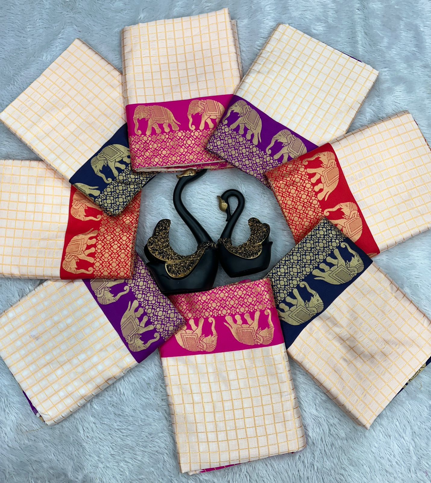 Elegant Organic Banarasi Lichi Silk Wedding Saree