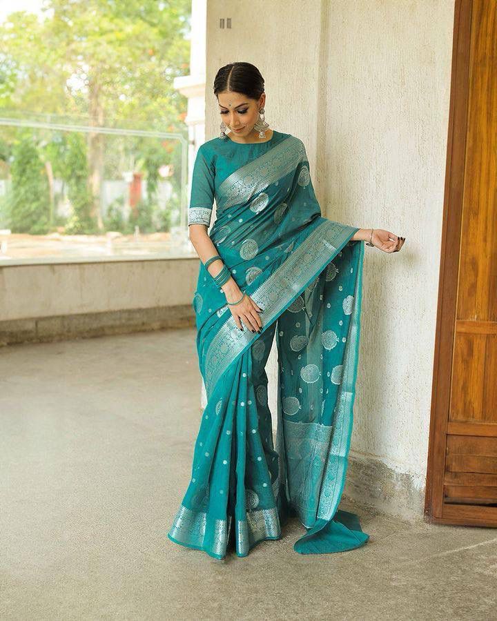 Lightweight Organic Banarasi Lichi Silk Wedding Saree