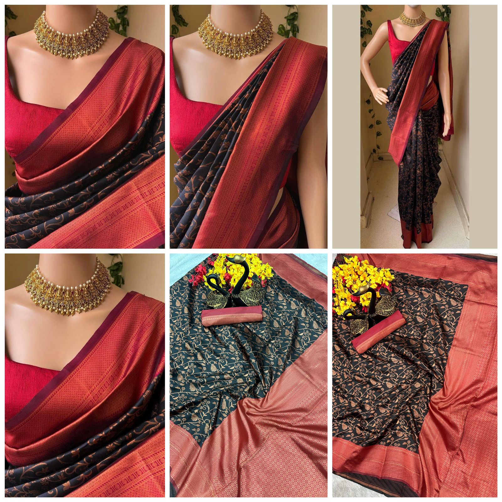 Elegant Organic Banarasi Lichi Silk Wedding Saree