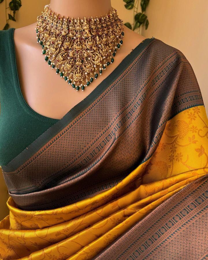 Elegant Organic Banarasi Lichi Silk Wedding Saree