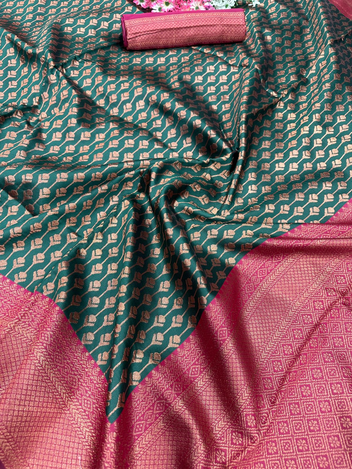 Rich Comfort Organic Banarasi Lichi Silk Wedding Saree
